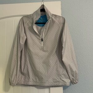 Peter Millar grey Quarter-Zip Pullover wind breaker patterned golf tennis